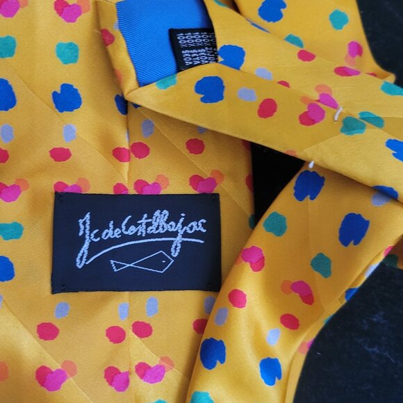 Men's Vintage 100% Silk Tie Hand Painted Silk Tie from Jean De Castellbajac - Picture 3 of 4